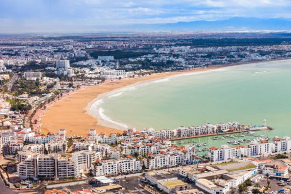 Stunning view of Agadir beach and historical sites for first-time visitors