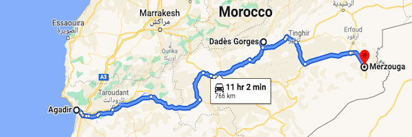 Agadir desert tour to Merzouga Desert